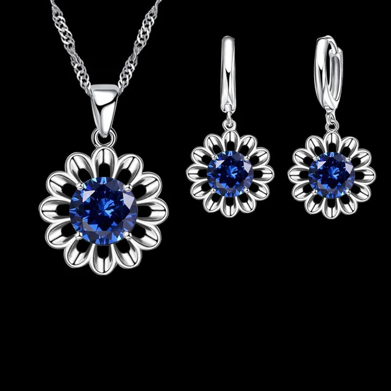 Conjunto Flowers Cristal Prata 925