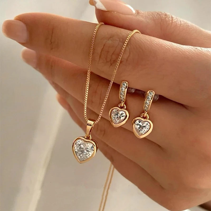 Conjunto 3 Corações Brilhante