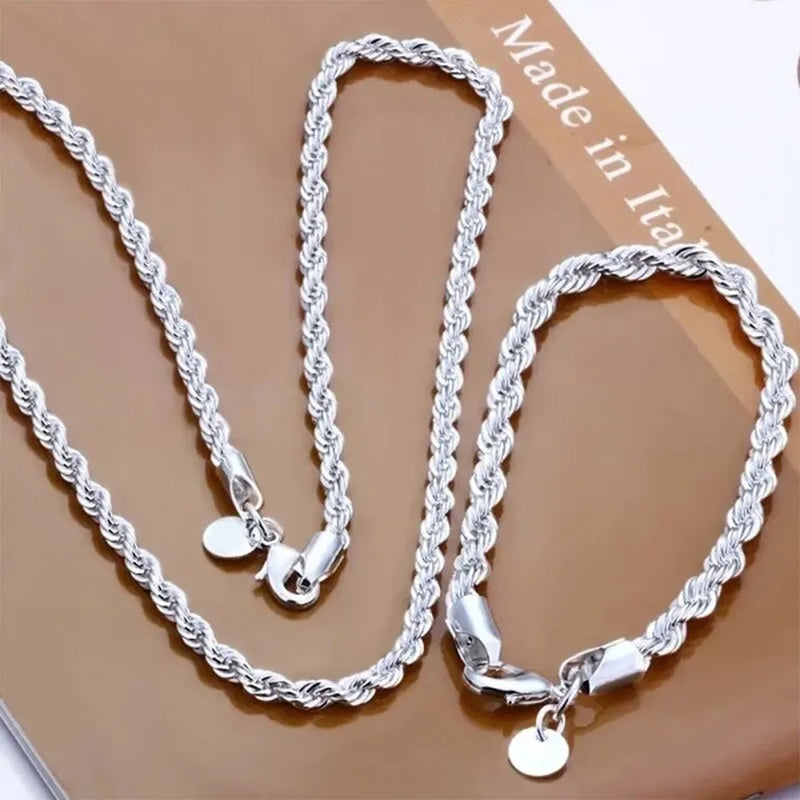 TwistChain Duo Colar e Pulseira De Prata